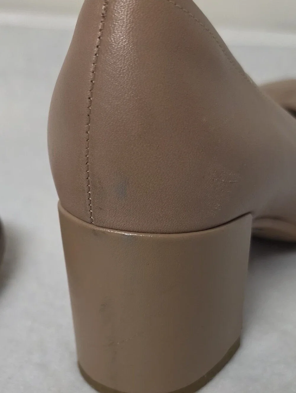 Clarks Taupe Block Heel Pumps